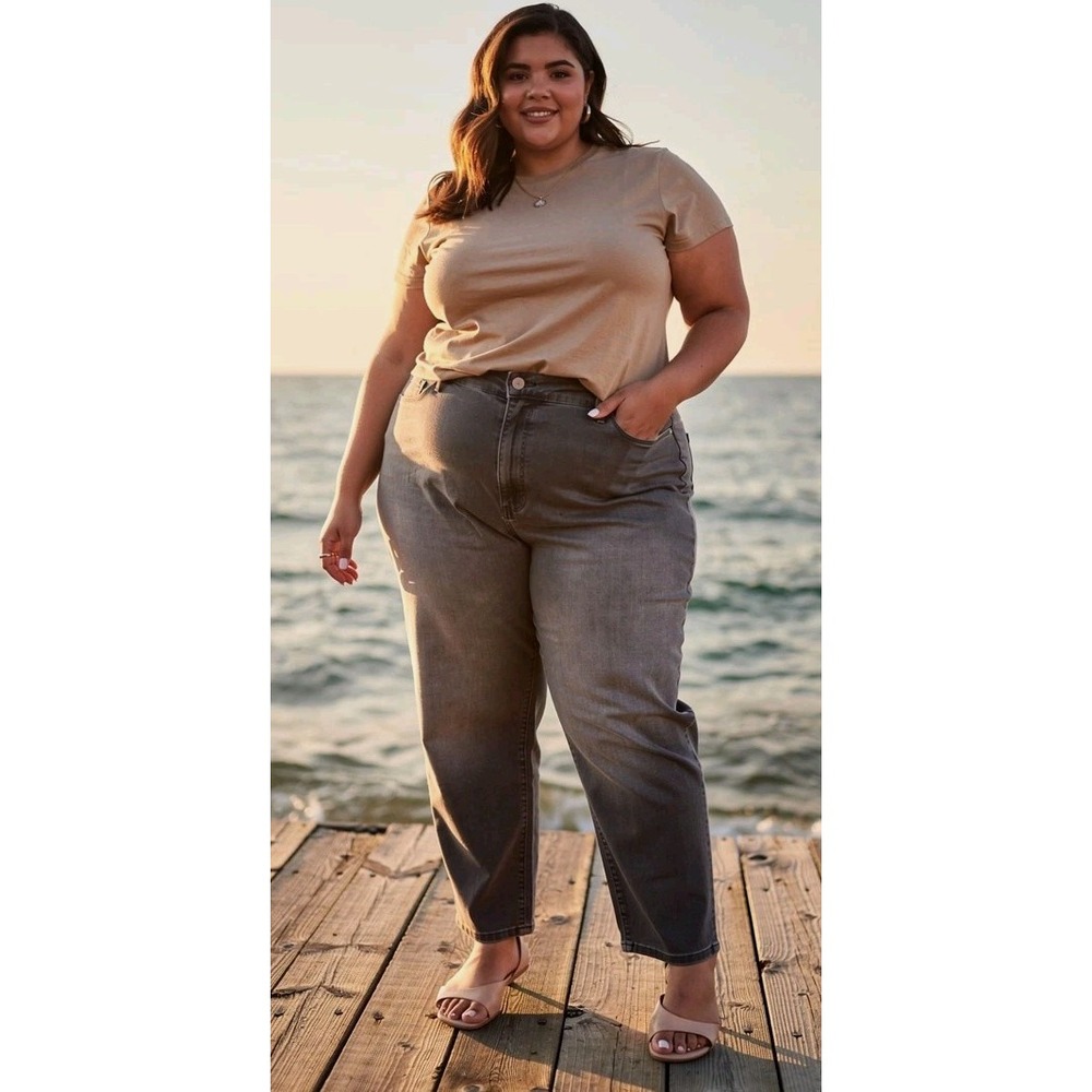 Jessica Simpson Skinny Jeans Graceful Grey Plus Size Denim Dark Wash 5Pocket 14W